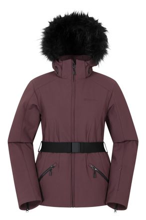 Mountain Warehouse Swiss Womens Recco Ski Jacket -Padded, Snowproof, Breathable, Extra Ventilation - Best for Winter Skiing, Sports, Walking Dark Purple Womens Size 12