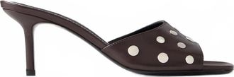 Staud Womens Bea 66 Studded Leather Mule In Espresso