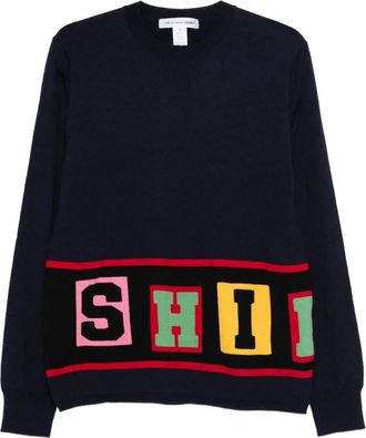 Comme Des Gar&ccedil;ons crew-neck sweater - men - Acrylic/Wool/Nylon - L - Blue