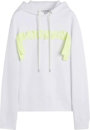 Lanvin Curb Blanc Vert Hoodie - Heren - Hoodies - Wit - L - Katoen - Hoodies & sweatvesten