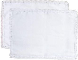 Gohar Crochet Trim Placemats (Set Of Two) - Unisex - Cotton/Linen/Flax