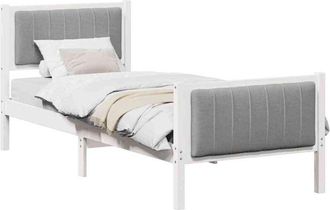 vidaXL Estructura De Cama Con Cabecera Y Gris Claro 80 X 200 Cm Vidaxl