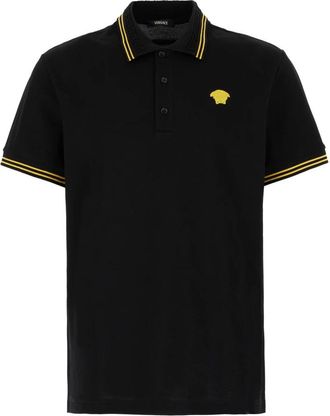 Versace Klassieke Polo Shirt voor Mannen - Heren - Polos - Zwart - S - Katoen - Tops
