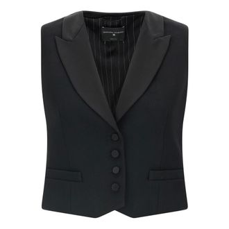Ermanno Scervino Chaleco Sastre de Cady con Solapas de Sat&eacute;n - Jackets - Mujer - Negro - S