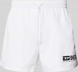 Diesel Badehose mit Label-Print Modell KEN in Weiss, Größe S