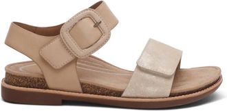 Aetrex Womens Claire Quarter Strap Sandal In Champagne