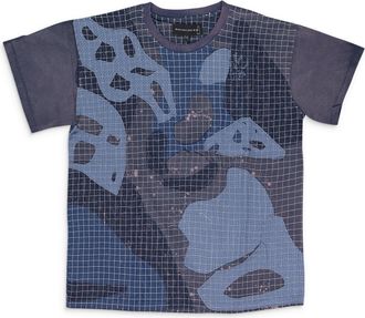 Who Decides War by Ev Bravado INDIGO GRID SHORT SLEEVE T-SHIRT