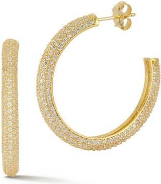 Chloe and Madison Large Pavé Hoop Earrings in Gold at Nordstrom Rack
