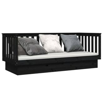 Berkfield Home Beautiful Day Bed Black 75x190 cm Solid Wood Pine