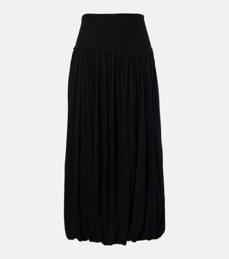 Toteme Gathered jersey midi skirt