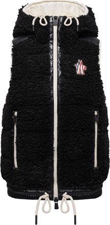 Moncler Moncler Teddy Hooded Insulated Vest, Women, Black, Size: L