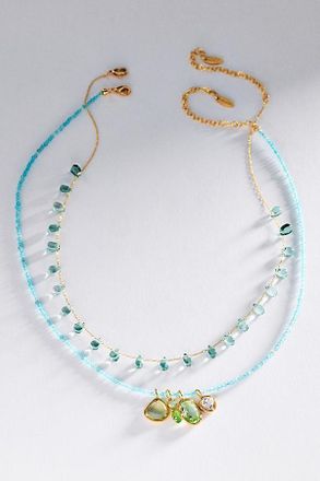 Anthropologie Crystal Necklaces, Set of 2