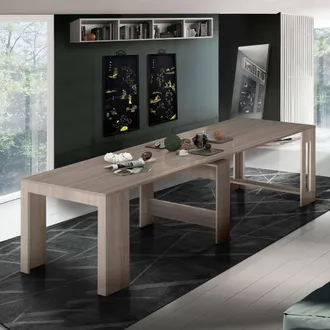 Dmora Consolle Allungabile - 12 Posti Allungabile, Marrone Rovere, -, 300x90x77h Cm Puno