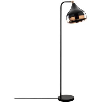 Dmora Lampada da Terra Lipioni, Paralume, Attacco e 27 max 40 w, Interruttore Connessione Diretta, Nero