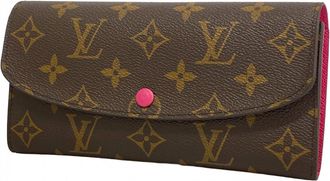 Louis Vuitton Brown Hot Pink Long Wallet (Bi-Fold) (Pre-Owned)