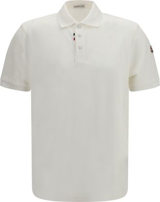 Moncler Mens Cotton Piqu&eacute; Polo Shirt Natural T-shirts And Polos