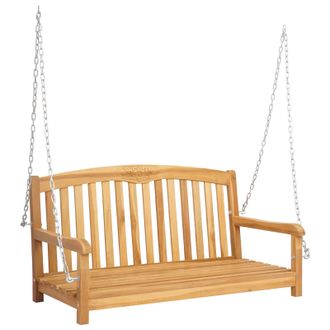 vidaXL Banco Columpio Natural 114 X 61 X 61,5 Cm Madera De Teca Maciza Vidaxl