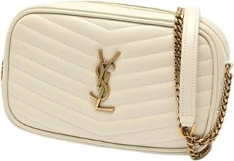 Saint Laurent Pre-owned Cross Body Bags, female, Beige, Size: ONE SIZE Pre-owned Leather Crossbody Bag