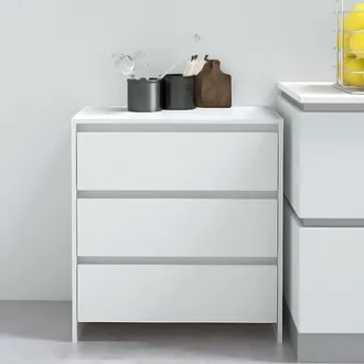 vidaXL Aparador De Madera Contrachapada Blanco 70x41x75 Cm Vidaxl