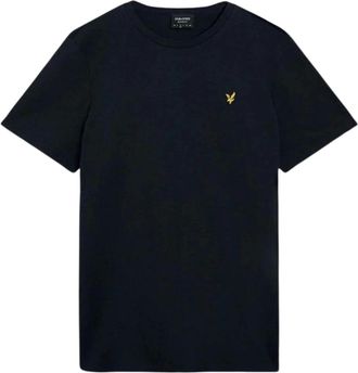 Lyle & Scott Mens Lyle & Scott Slub Plain Dark Navy T Shirt - Black - Size: 36
