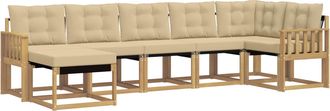 vidaXL Conjunto De Sof&aacute;s De Exterior 7 Uds. Y Beige Vidaxl