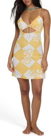 Billabong Love Life Cutout Minidress in Soft Yellow at Nordstrom, Size X-Small
