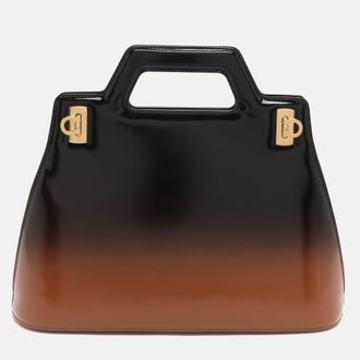 Ferragamo Wanda Brown Ombre Leather Tote