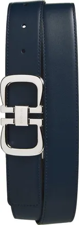 Ferragamo Double Adjustable Reversible Leather Belt in New Navy Nero at Nordstrom, Size 110