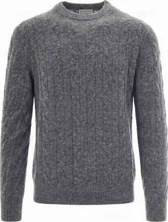 Ballantyne Charcoal Cable Knit Wool-Blend Sweater