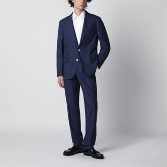 Brunello Cucinelli Blue single-breasted wool suit