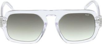Abercrombie & Fitch 53mm Gradient Navigator Sunglasses in Crystal/gradient Green at Nordstrom