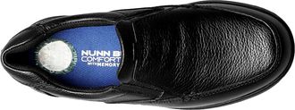 Nunn Bush Cam Moc Toe Slip-On Black Tumbled Leather 84696-222 Mens