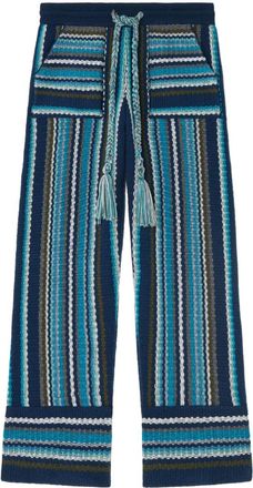 Alanui Ushuaia Stories knitted trousers - men - Virgin Wool - XS/S - Blue