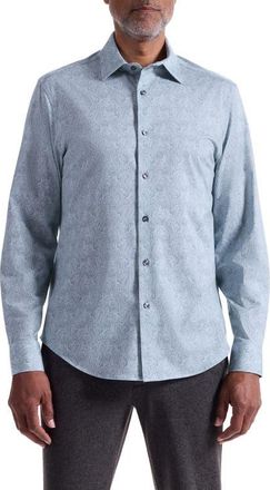 Bugatchi James OoohCotton Paisley Button-Up Shirt in Seafoam at Nordstrom, Size Xx-Large