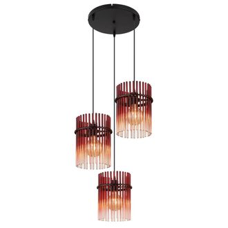 Globo Lighting L&aacute;mpara Colgante - Gorley - Rojo - Vidrio - &Oslash; 47cm - E27