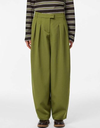 Pieces Pantaloni color sfagno-Verde