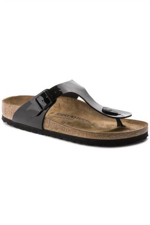 Birkenstock Womens Gizeh Regular Width In Black Patent