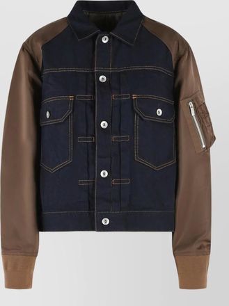 sacai cotton single breasted coat