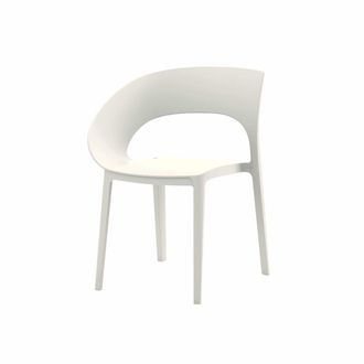 Mobili Rebecca Set de 2 Silla de jard&iacute;n apilable en polipropileno blanco 82,5x54x60
