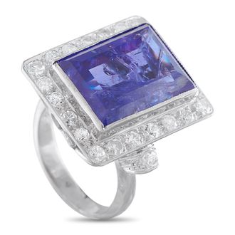 Luxury Bazaar 18K White Gold Diamond and Tanzanite Ring MF21-050126