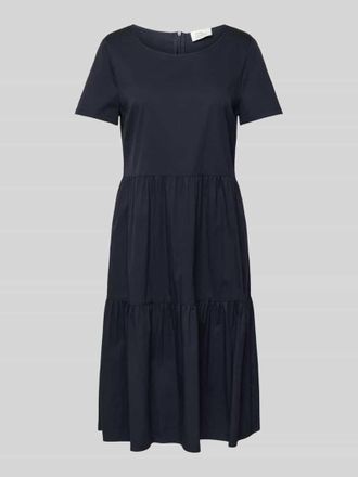 robe l&eacute;g&egrave;re Knielanges Kleid im Stufen-Look in Marine, Gr&ouml;&szlig;e 44