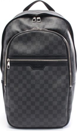 Louis Vuitton Black Coated Canvas Leather Backpack (Pre-Owned)