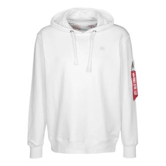 Alpha Industries X-Fit Hoodie Effen Kleur Lange Mouw - Heren - Hoodies - Wit - L - Katoen - Hoodies & sweatvesten