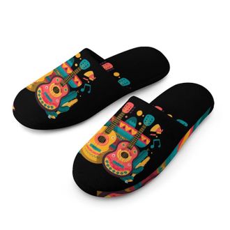 Generic Mexican Music Guitar Cactus Mens House Slippers Slip Indoor Slipper On Shoes Warm Outdoor