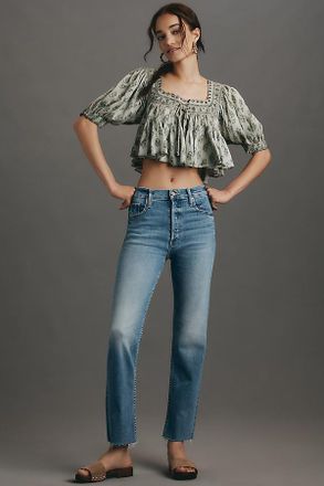 Mother The Tomcat Flood High-Rise Straight-Leg Jeans