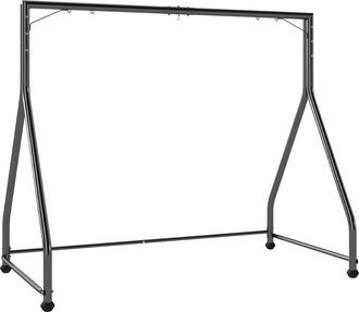 OUTSUNNY Soporte Para Columpio De Acero Estructura De Columpio De 2 Y 3 Asientos O Cesta Colgante Con Patas Forma A Carga 360 Kg 210x117x175 Cm Negro