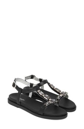 Nero Giardini Jeweled T-Strap Sandal in Black at Nordstrom, Size 6Us