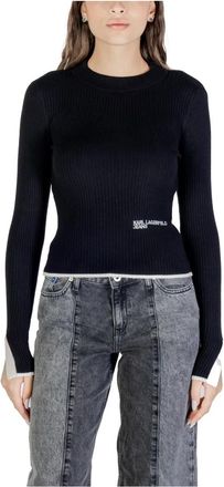 Karl Lagerfeld Mock Neck Sweater A3W18006 - Dames - Ronde hals truien - Zwart - L - Polyester - Truien & Vesten