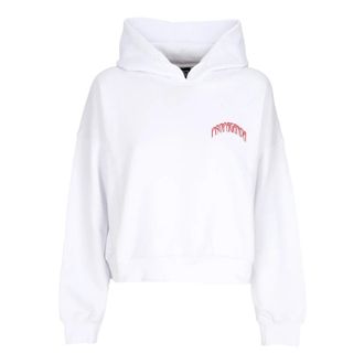 PROPAGANDA Geknipte Driehoek Hoodie Wit Stijlvol Comfortabel - Dames - Hoodies - Wit - M - Katoen - Hoodies & sweatvesten