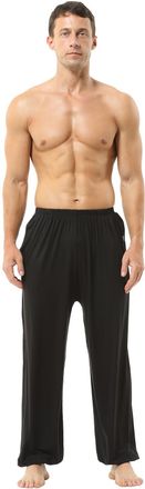 Hoerev Brand Mens Super Soft Modal Spandex Harem Yoga Pilates Pants Black Medium